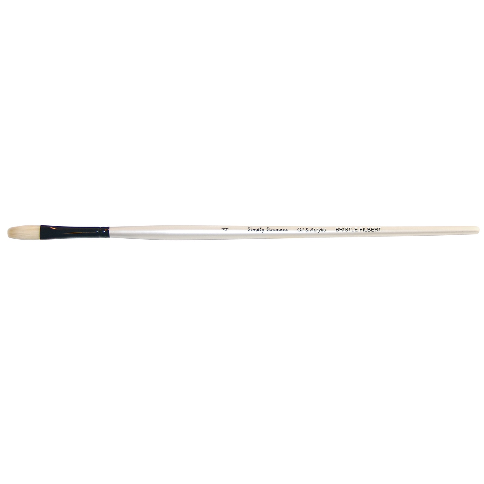 Robert Simmons Simply Simmons Long Handle Brush, Bristle Filbert, 4