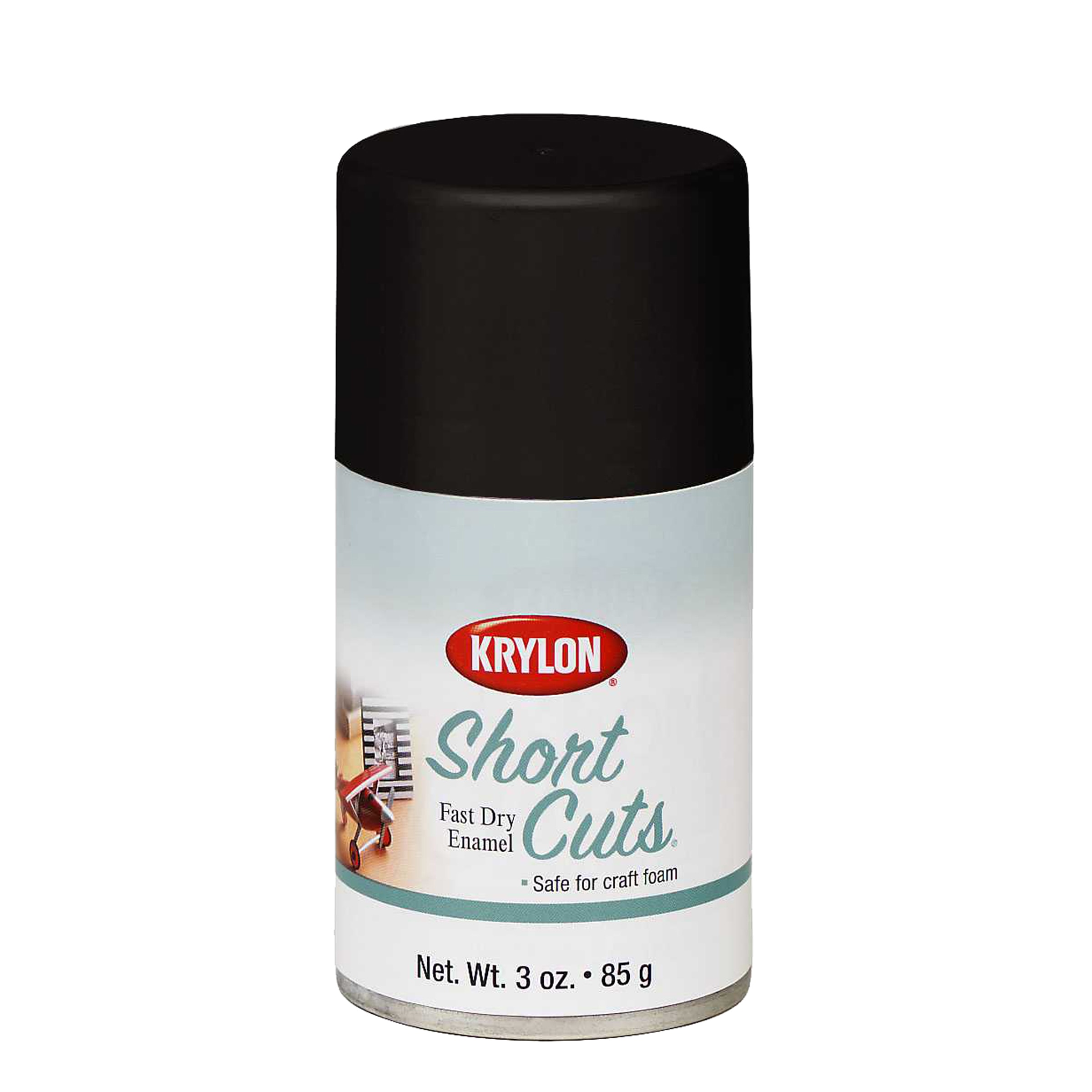 Krylon Short Cuts Spray Paint, 3 oz., Flat Black