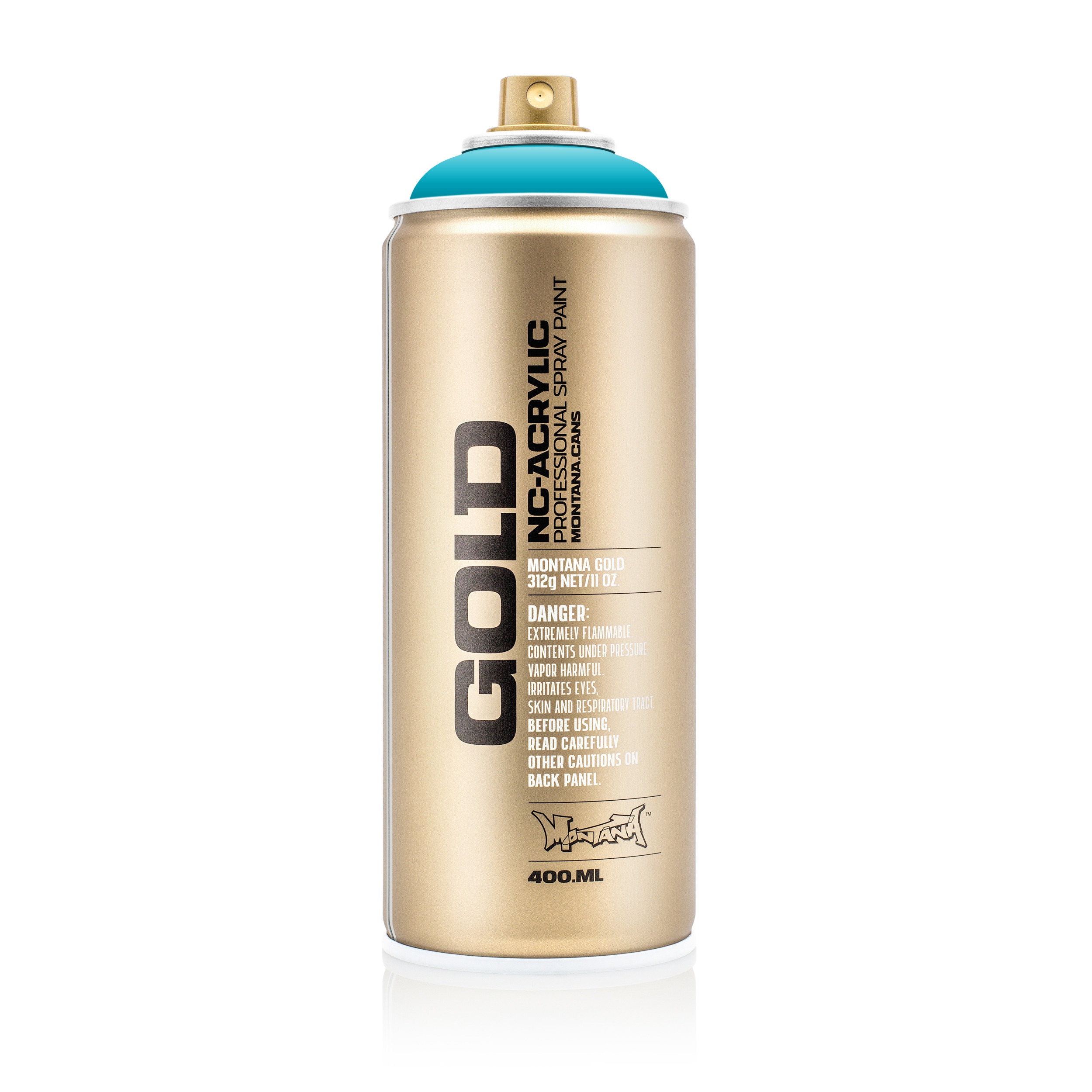Montana GOLD Spray Color, 100% Cyan - 400ml Spray Can