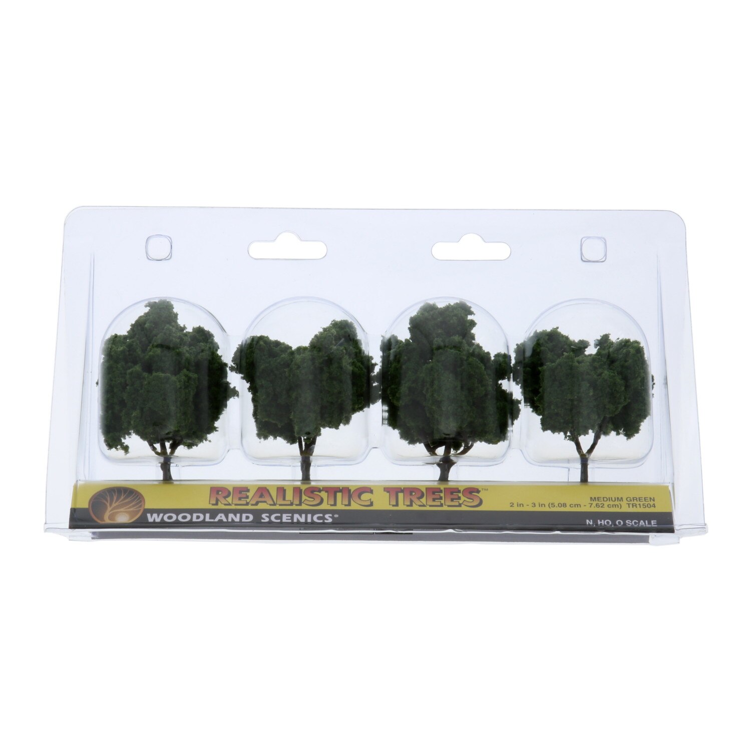 Ready Made Realistic Trees, 2" - 3" Medium Green (4/Pkg.)