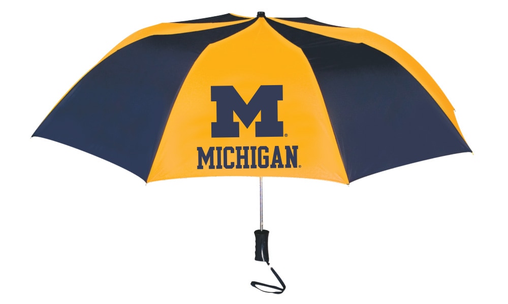 Michigan Wolverines "The Sport" 2-Tone Emblematic Umbrella Automatic Folding 48" Coverage