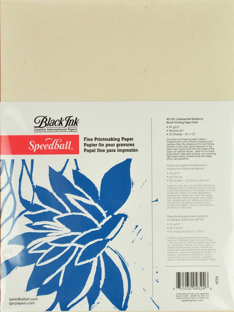 Speedball Unbleached Mulberry Block Printing Paper