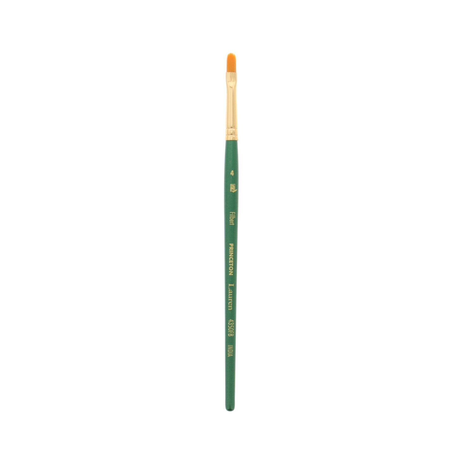 Princeton Brush Lauren Golden Synthetic Watercolor & Acrylic Brush, Filbert, 4