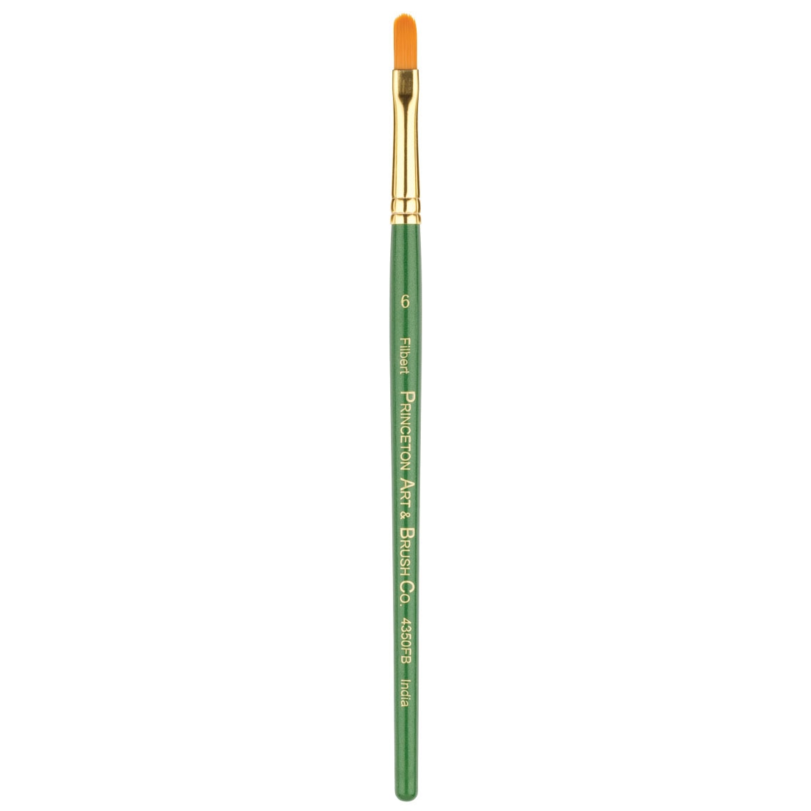 Princeton Brush Lauren Golden Synthetic Watercolor & Acrylic Brush, Filbert, 6