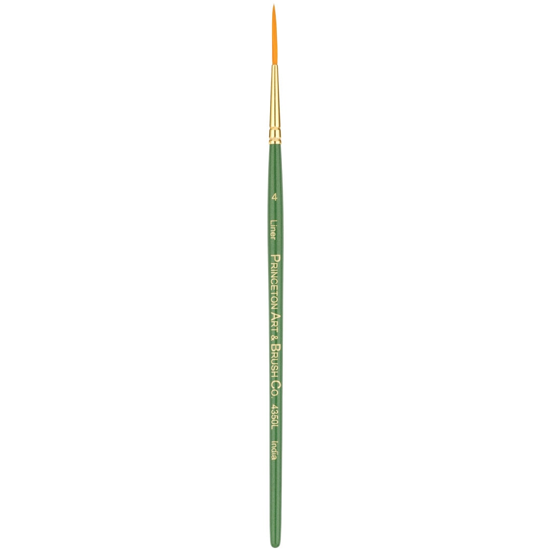 Princeton Brush Lauren Golden Synthetic Watercolor & Acrylic Brush, Liner, 4