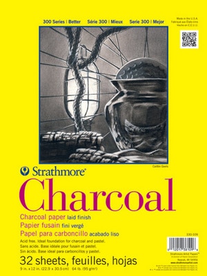 Strathmore Charcoal Paper Pad, 300 Series, 18" x 24", Tape-Bound