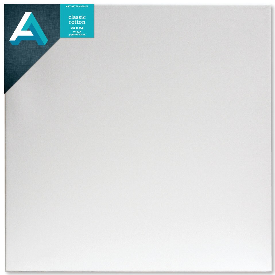 Art Alternatives Classic Cotton Stretched Canvas, Studio, .75" Profile, 24" x 24"