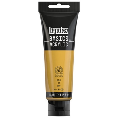 Liquitex BASICS Acrylic Color, 4 oz. Tube, Iridescent Gold