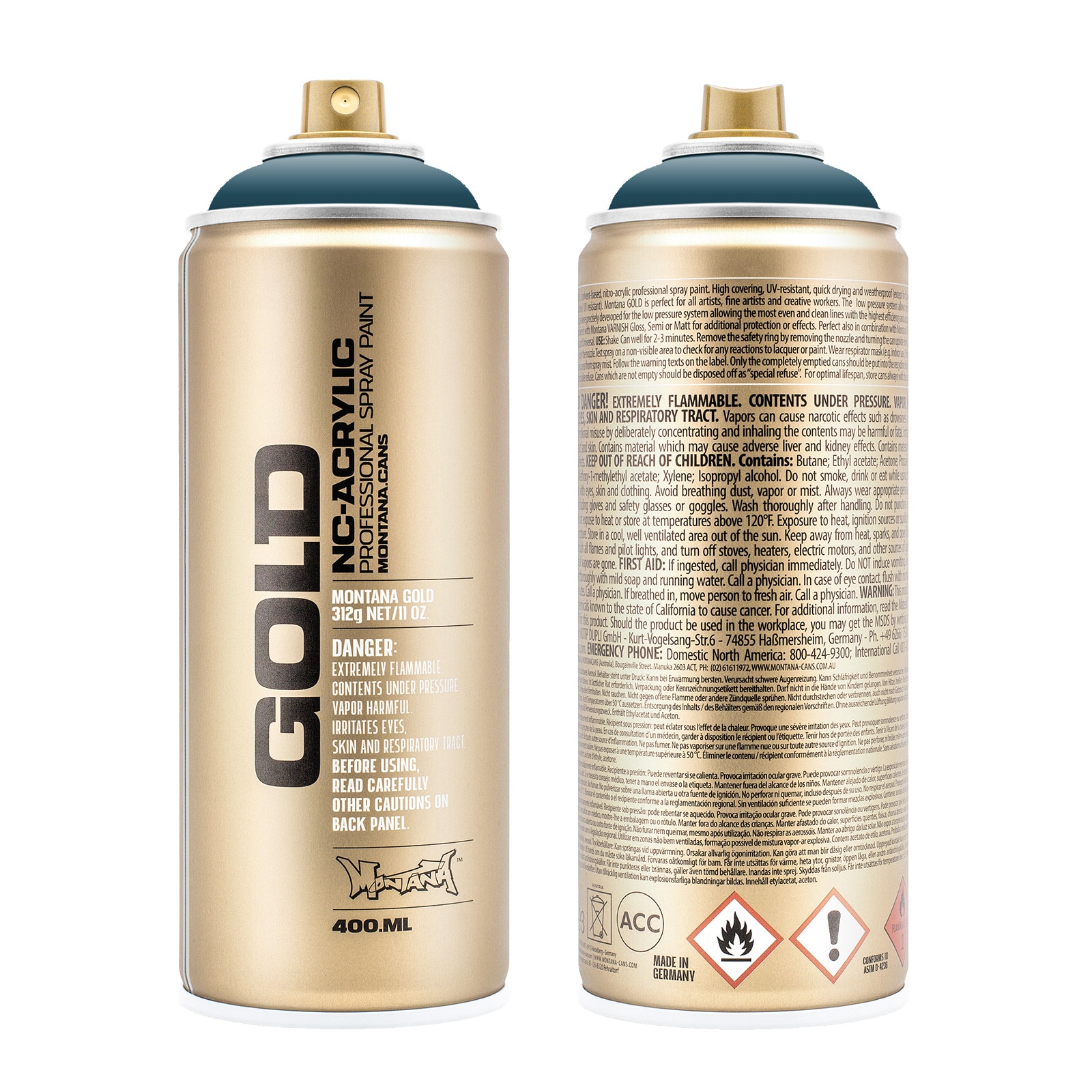 Montana Cans GOLD Spray Paint, 400ml, Fjord