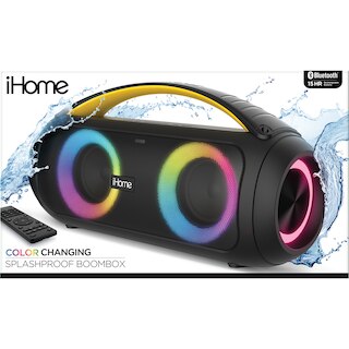 iHome Color Changing Splashproof Boombox w/Remote
