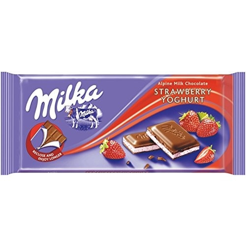 Milka Strawberry Yogurt Filled Chocolate Bar 3.5oz