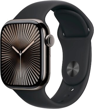 Apple Watch Series 10 GPS + Cellular 42mm Slate Titanium Case with Black Sport Band - S/M