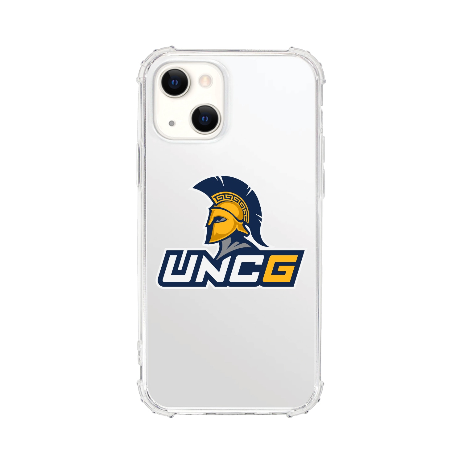 University of North Carolina at Greensboro Clear Tough Edge Phone Case, Classic V1 - iPhone 14 Plus