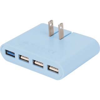Image 1: iHome Slim Wall Charger Blue