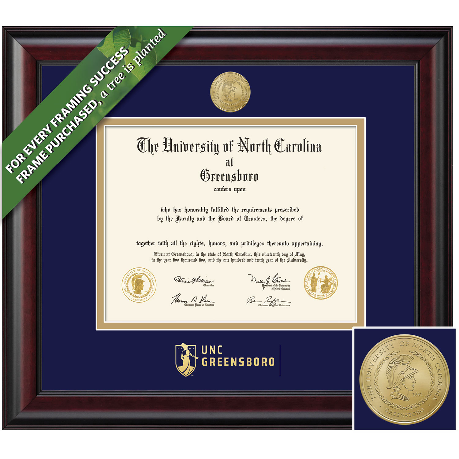 Framing Success 11 x 14 Classic Gold Medallion Masters Diploma Frame