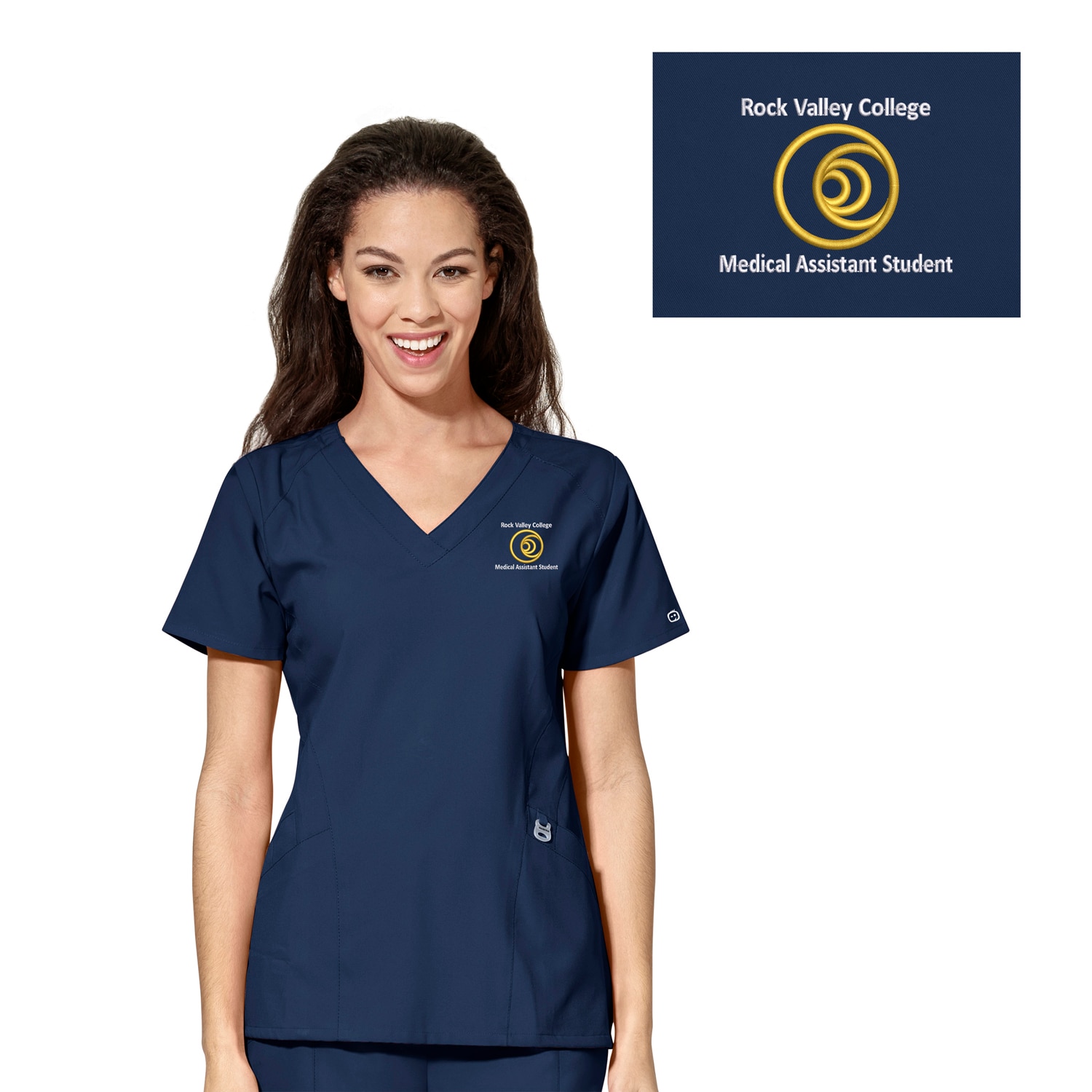 Wink W123 Women's Stylized V-Neck Top, 6155RVC2-Medical Assistant Student