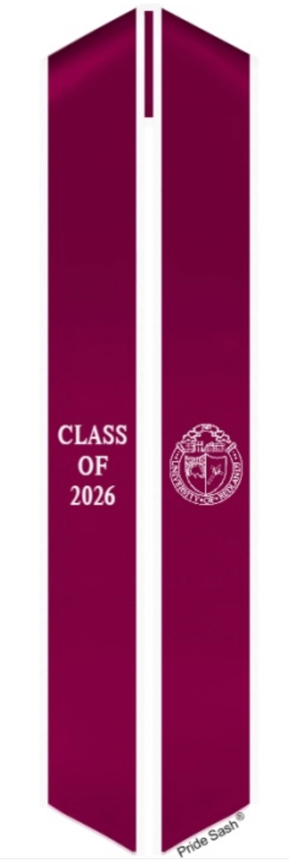 Redlands PS 2026 Maroon Bridal Satin Sash White Trim