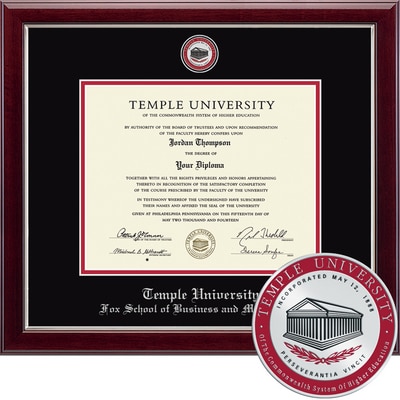 Church Hill Classics 11" x 14" Masterpiece Cherry Fox School of Business and Management Diploma Frame