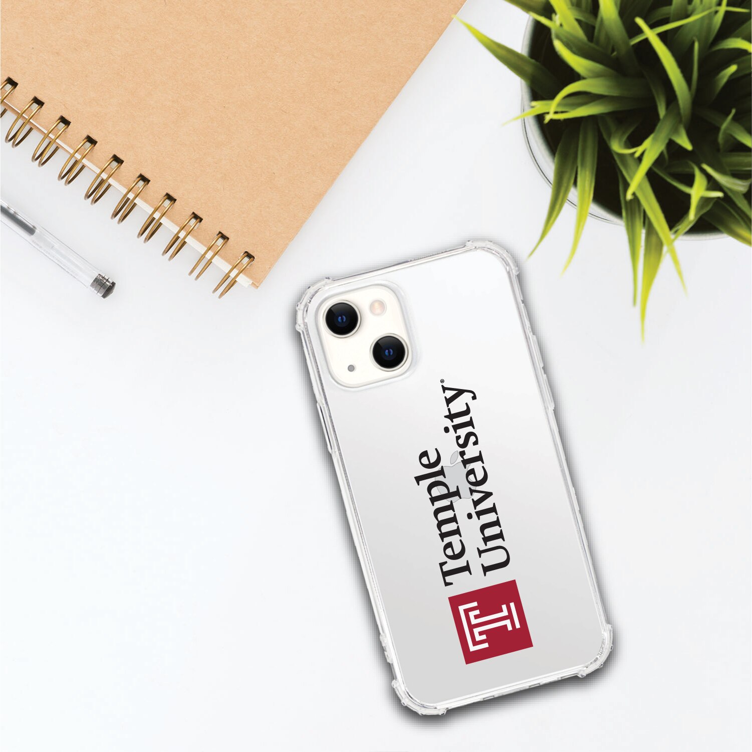 Temple University Owls Clear Tough Edge Phone Case, Classic- iPhone 13
