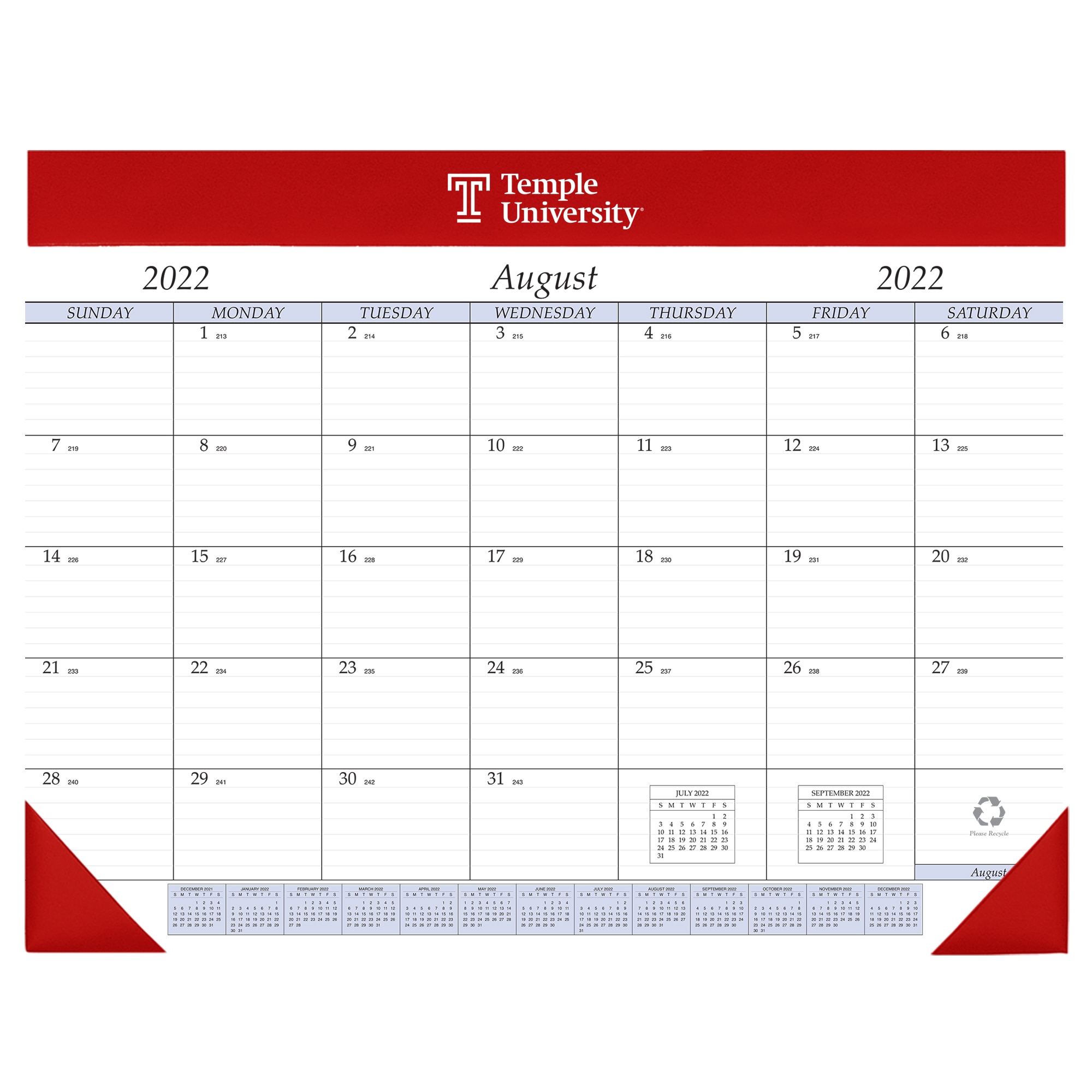 Payne 2022-23 Imprinted Academic Desk Pad Calendar 17x22