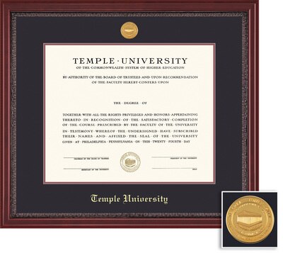 Framing Success 8.5 x 11 Grandeur Gold Medallion Bachelors, Masters Diploma Frame
