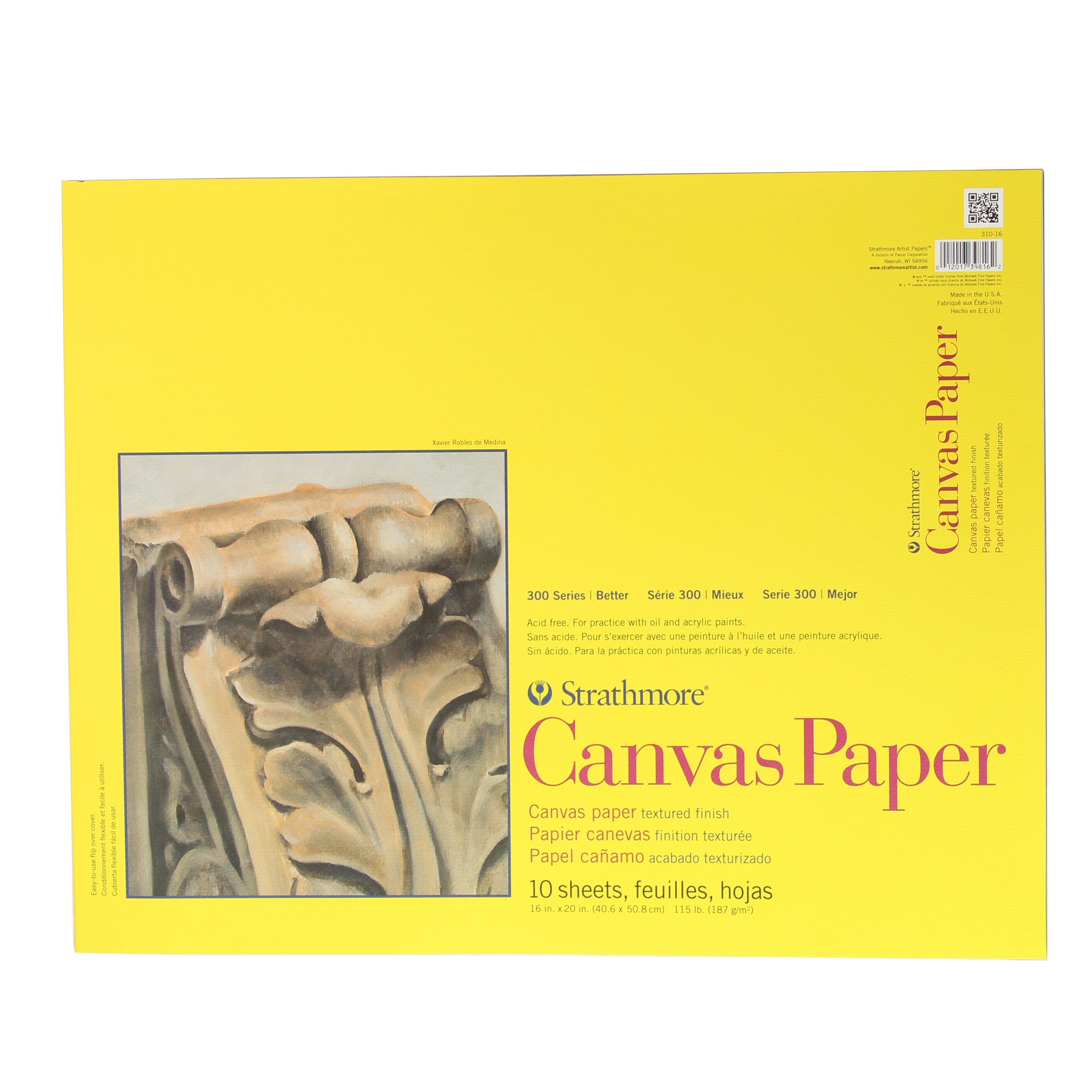 Strathmore Canvas Paper Pad, 300 Series, 16" x 20"