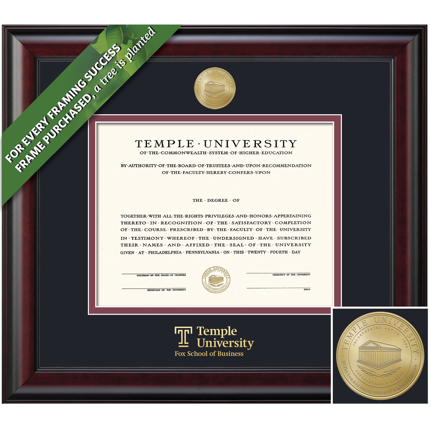 Framing Success 8.5 x 11 Classic Gold Medallion Business Diploma Frame