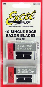 Excel Single Edge Blades, 10 Blades/Pkg., Carded Packaging