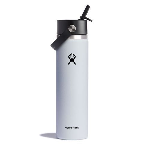 Hydro Flask 24oz Wide Mouth With Flex Straw Cap White
