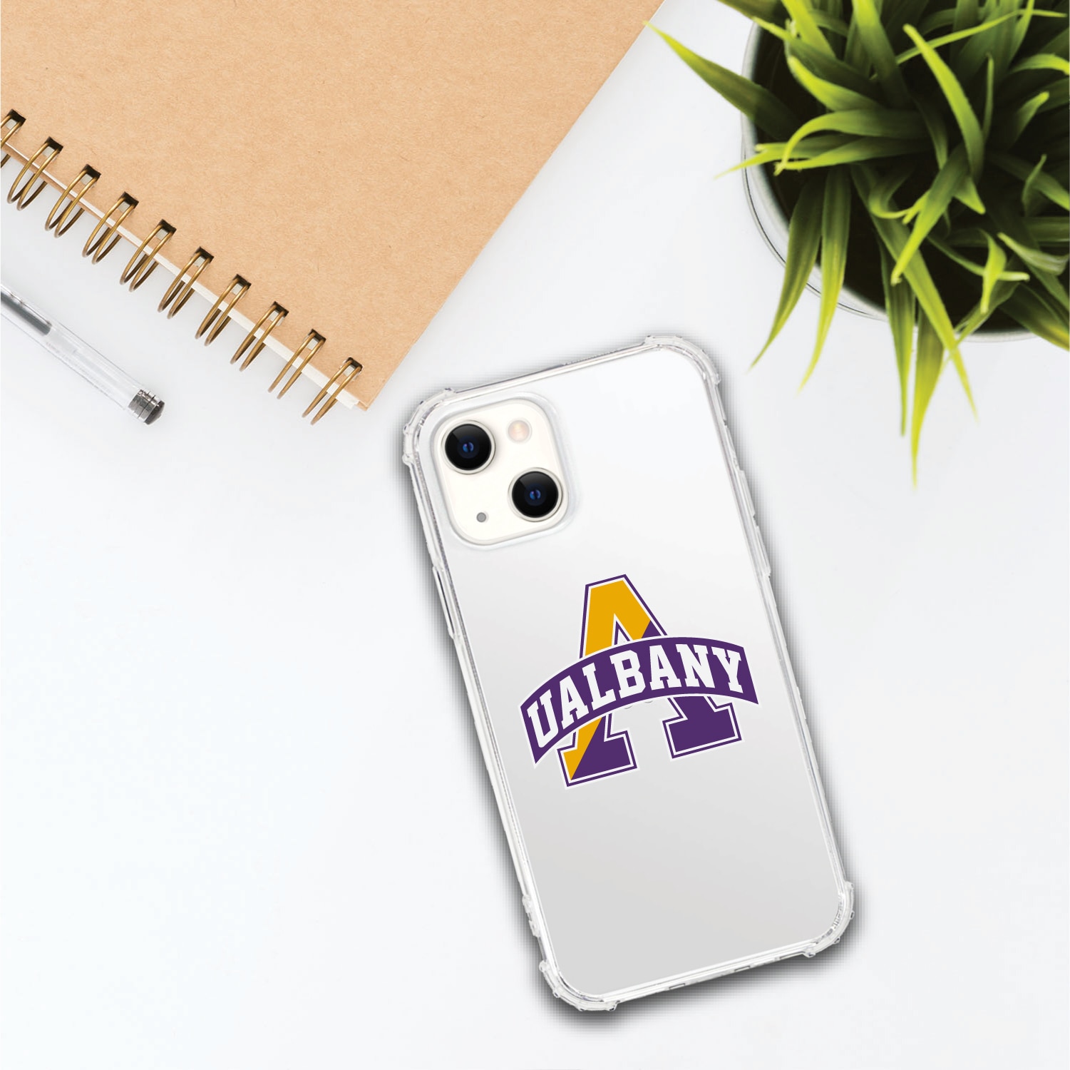 University at Albany Clear Tough Edge Phone Case, Classic V1 - iPhone 14