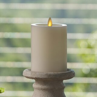 Luminara Pearl Ivory Flameless Candle Pillar- Recessed Top