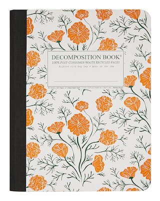 California Poppies Decomposition Book (lined, 7.5 x 9.75