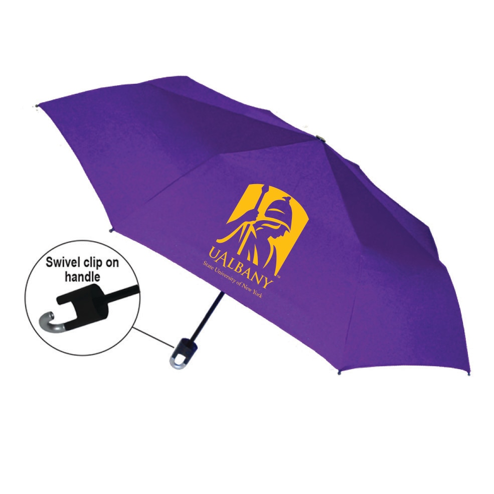 "Storm Clip" Mini Folding Emblematic Solid Umbrella 42" Coverage