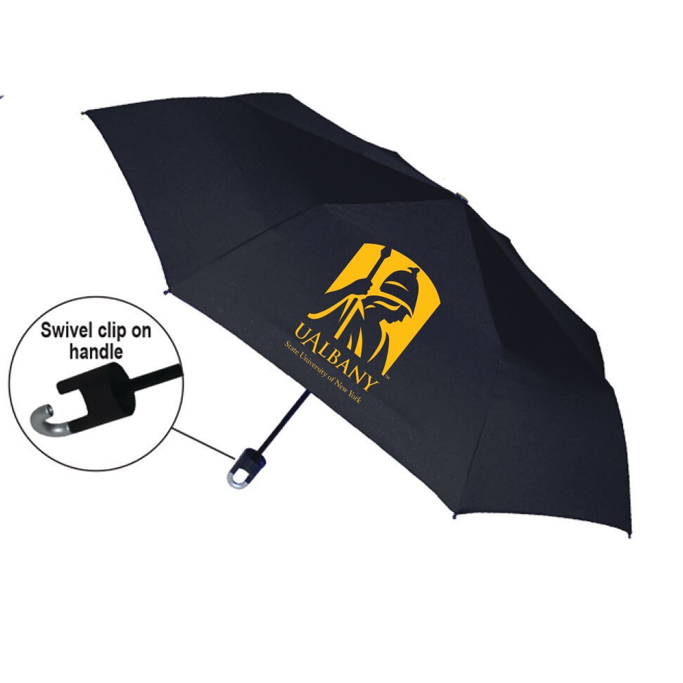 "Storm Clip" Mini Folding Emblematic Solid Umbrella 42" Coverage