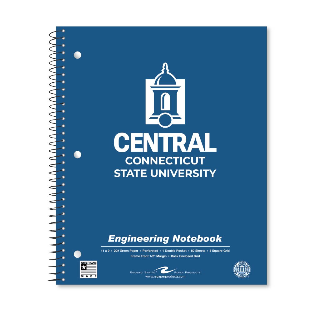 School Spirit Engineering Notebook, Green Tint 20# Paper with 1 Double Pocket