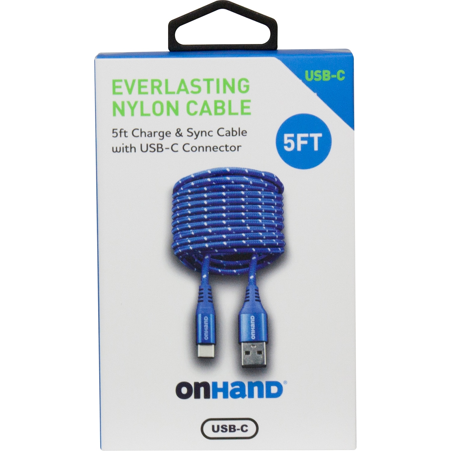 OnHand 5 FT USB Type-C Cable Blue