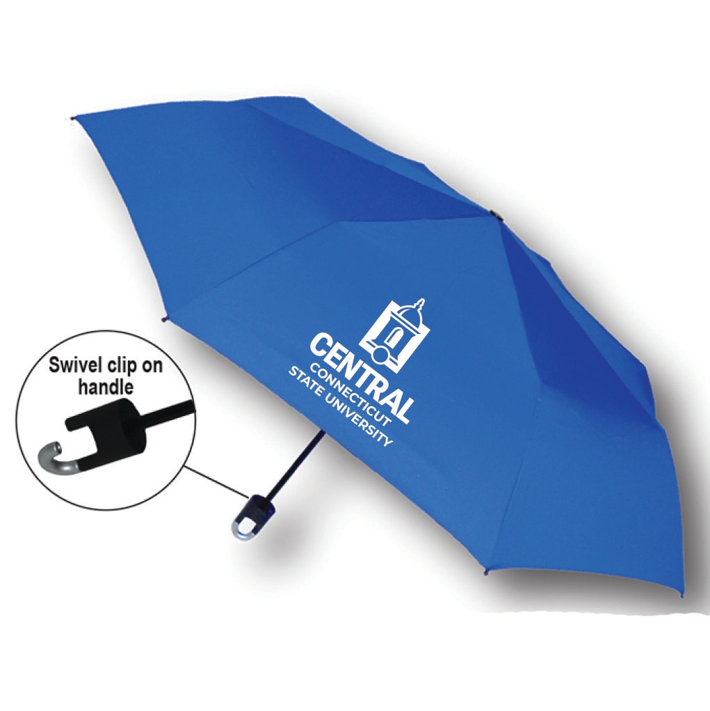 "Storm Clip" Mini Folding Emblematic Solid Umbrella 42" Coverage
