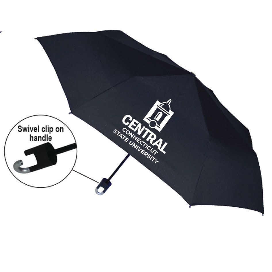 "Storm Clip" Mini Folding Emblematic Solid Umbrella 42" Coverage
