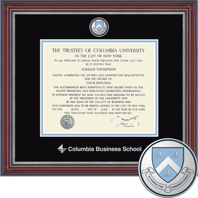 Church Hill Classics 10.5" x 12.5" Masterpiece Cherry Columbia Business School Diploma Frame