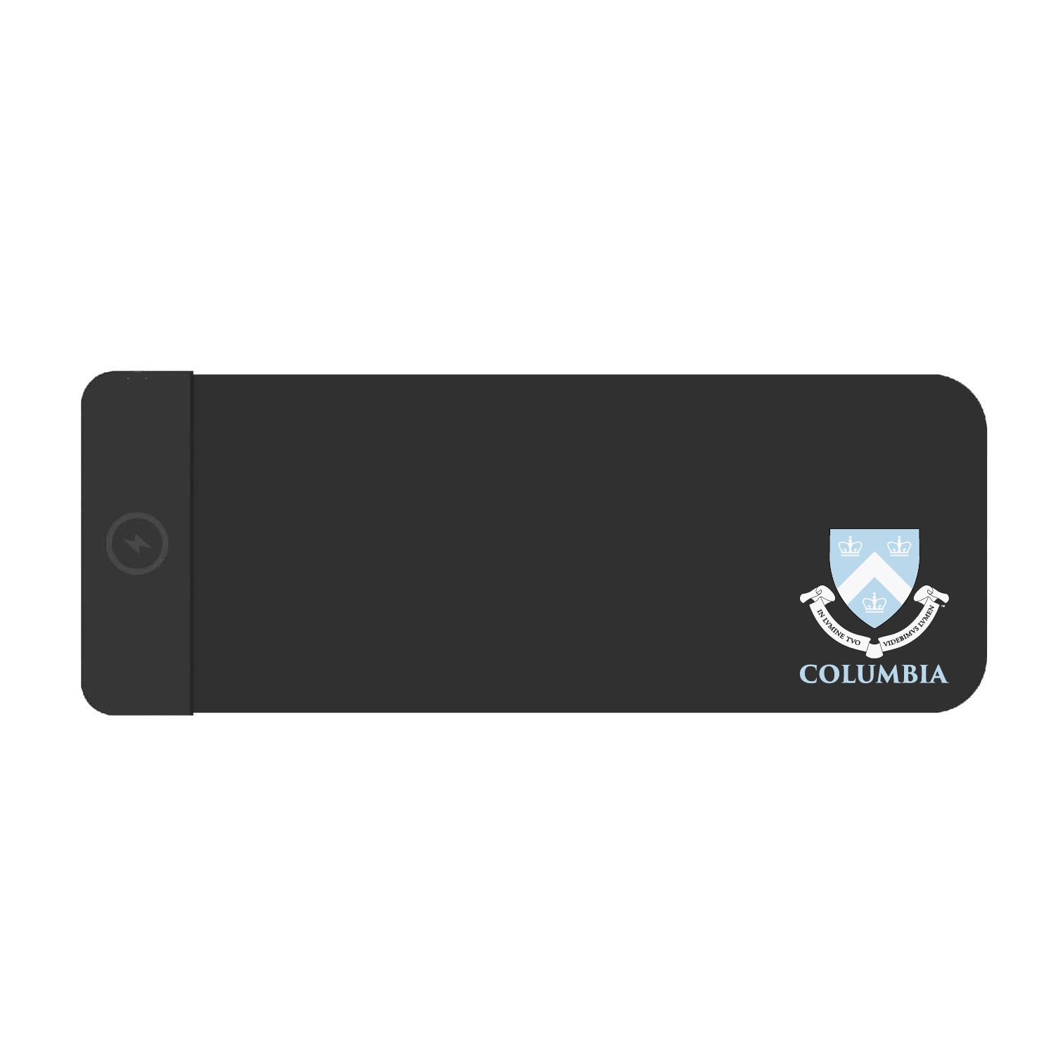 Columbia University Cloth Wireless Charging Desk Mat, Black, Classic V1