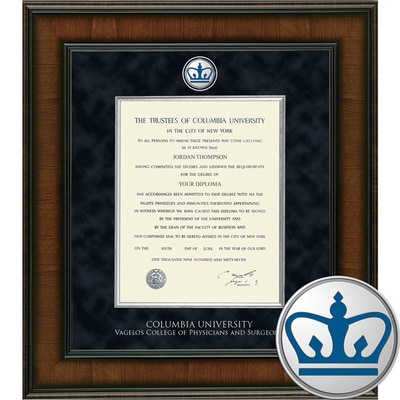 Church Hill Classics 14" x 11" Presidential Walnut Vagelos College of Physicians and Surgeons Diploma Frame