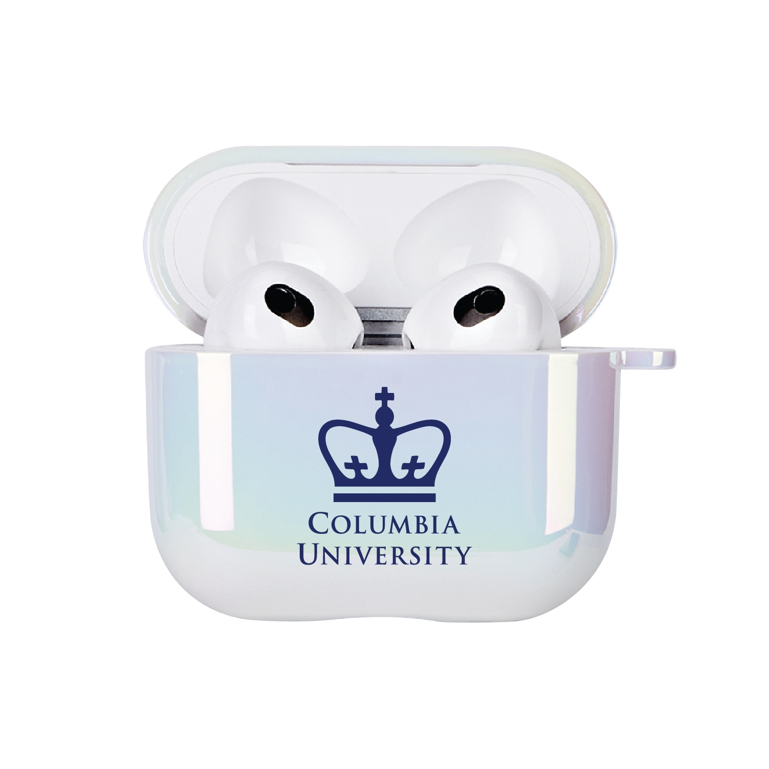 Columbia University - Airpod 3rd Gen Case (TPU), Iridescent White, Classic V1