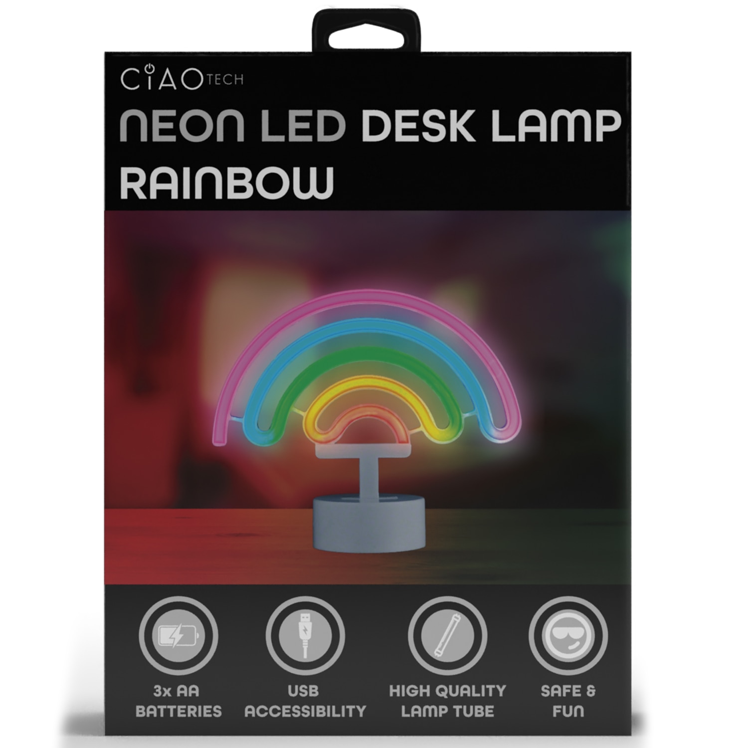 Rainbow Desktop Neon Sign