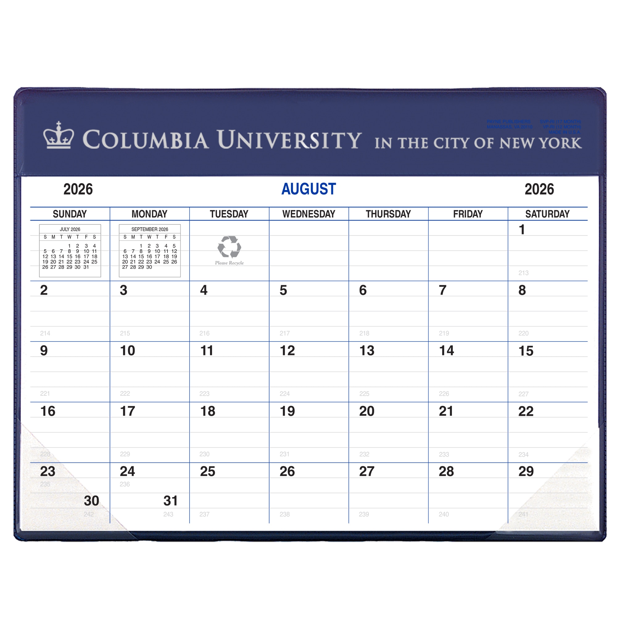 Payne '26-'27 Imprinted Academic Calendar Pad