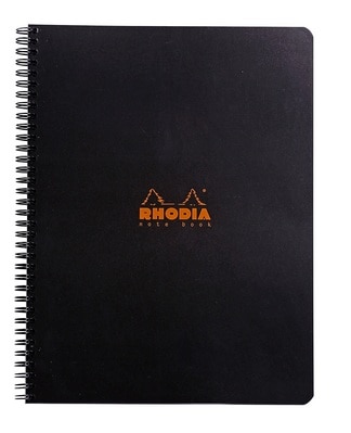 Wirebound Rhodia Notebook With Black Cover.
