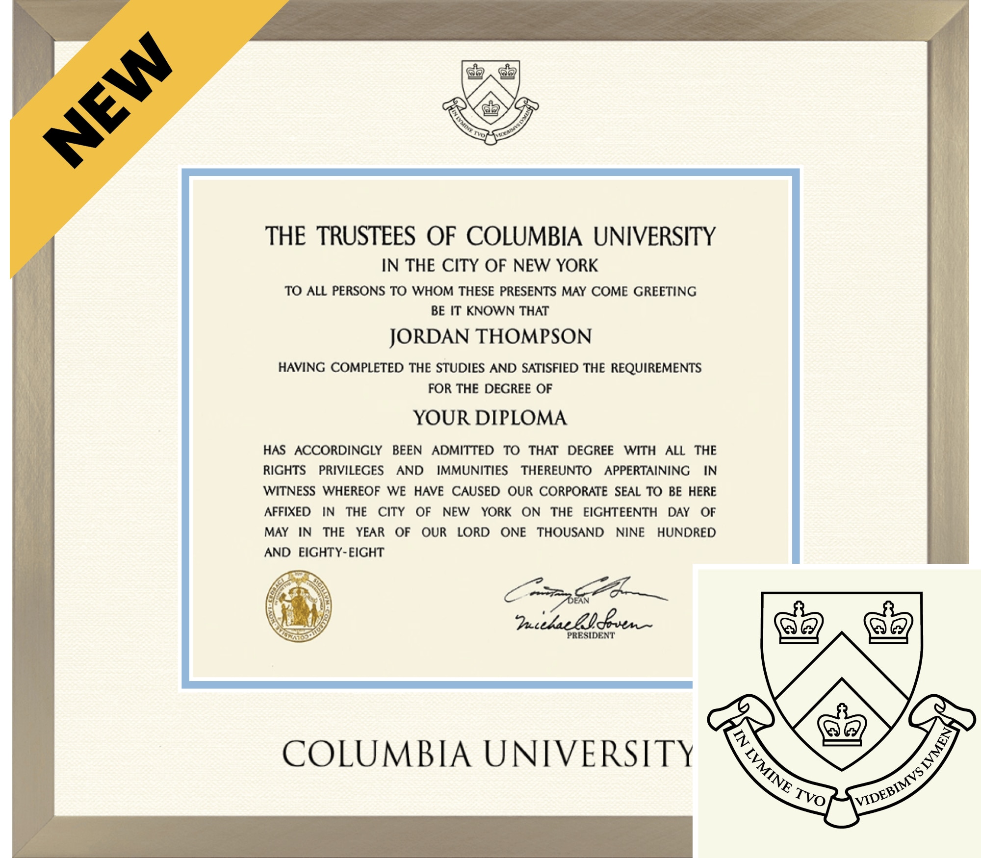 Church Hill Classics ICON 10.5x12.5 Gold Diploma Frame