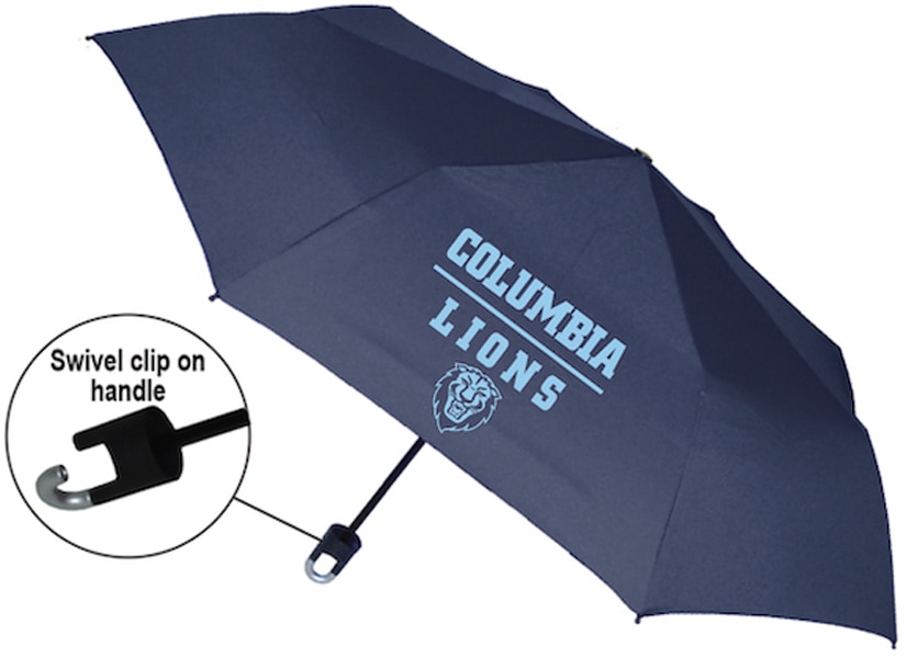 Columbia University "Storm Clip" Mini Folding Emblematic Solid Umbrella 42" Coverage