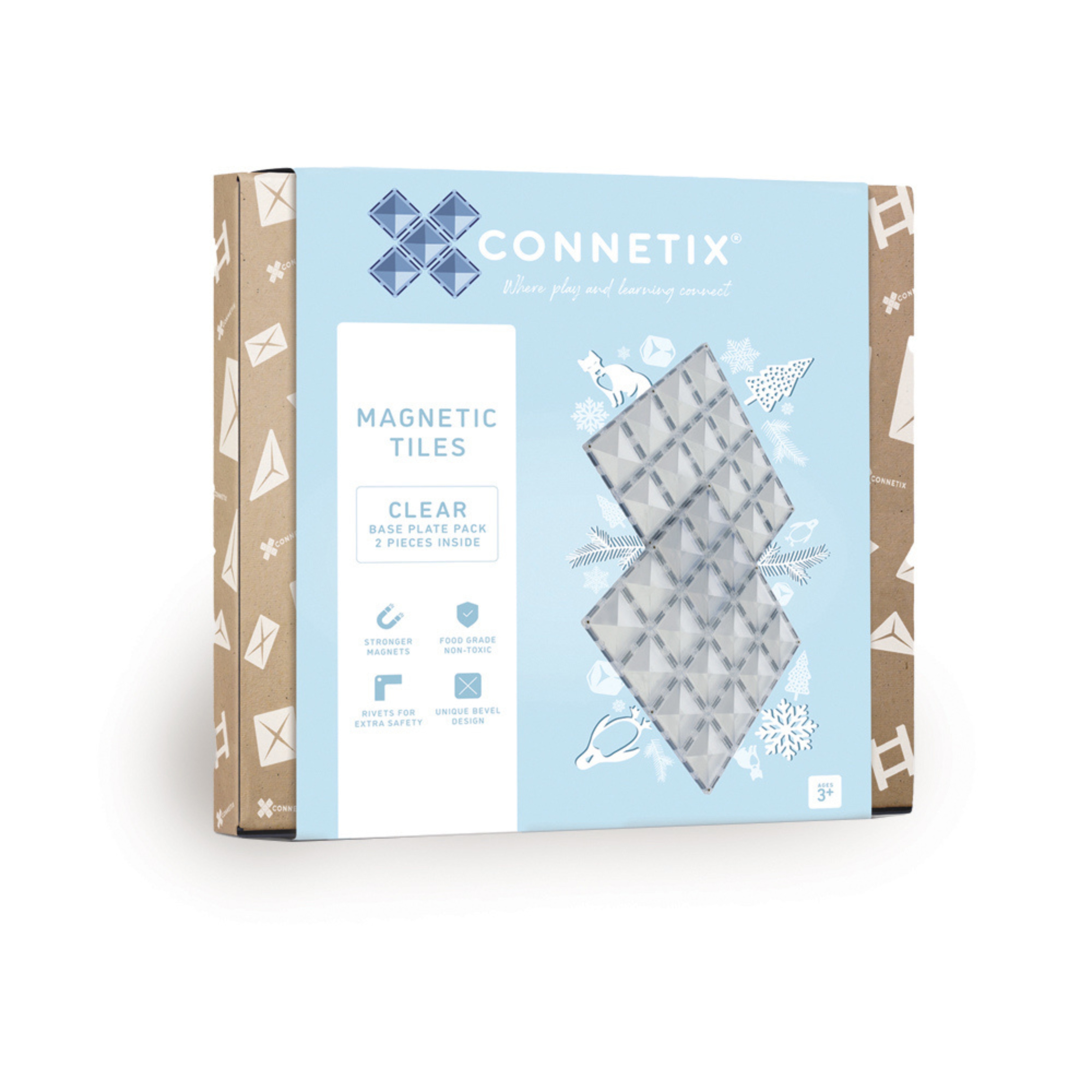 Connetix Tiles Clear Base Plate 2 pack