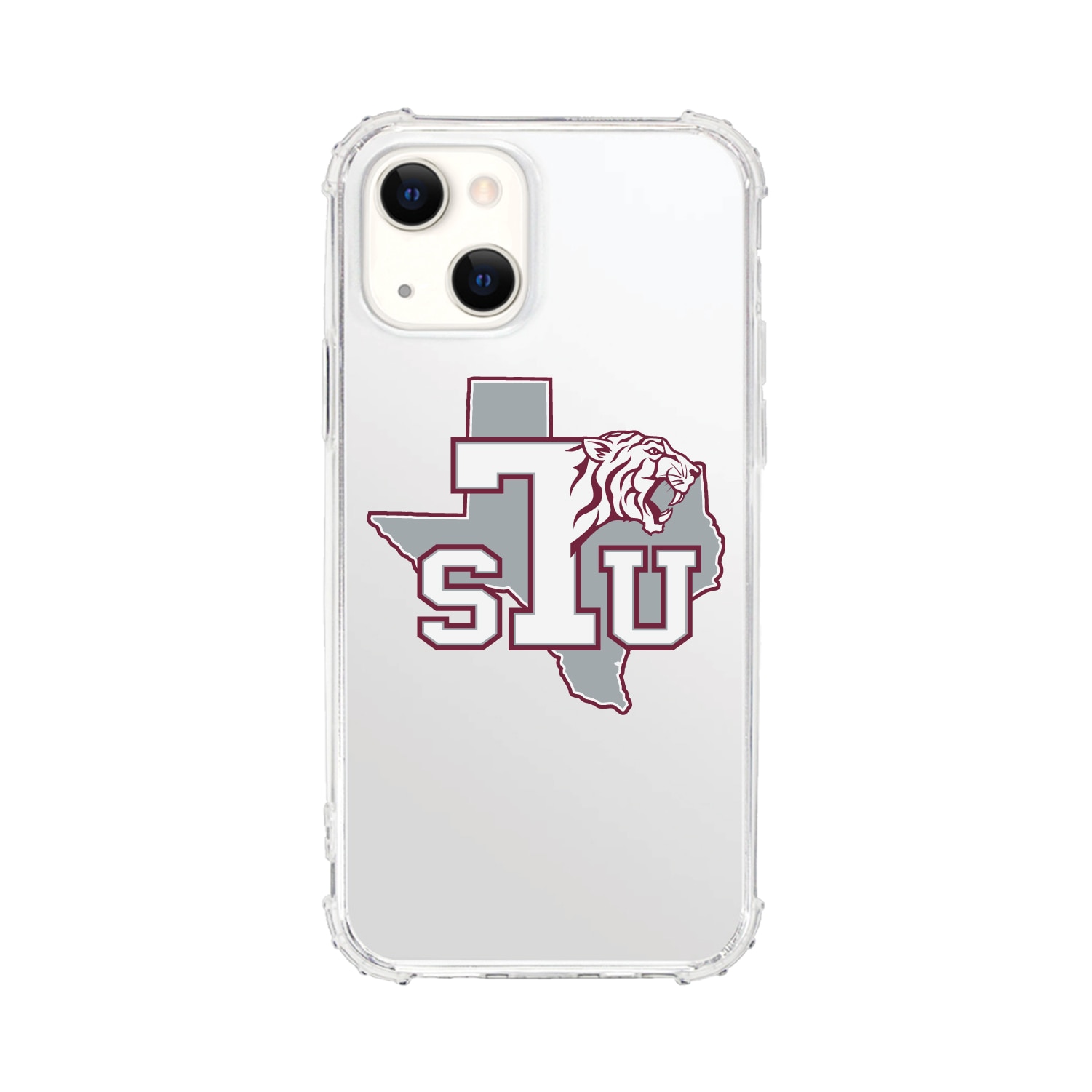 Texas Southern University Clear Tough Edge Phone Case, Classic V1 - iPhone 14