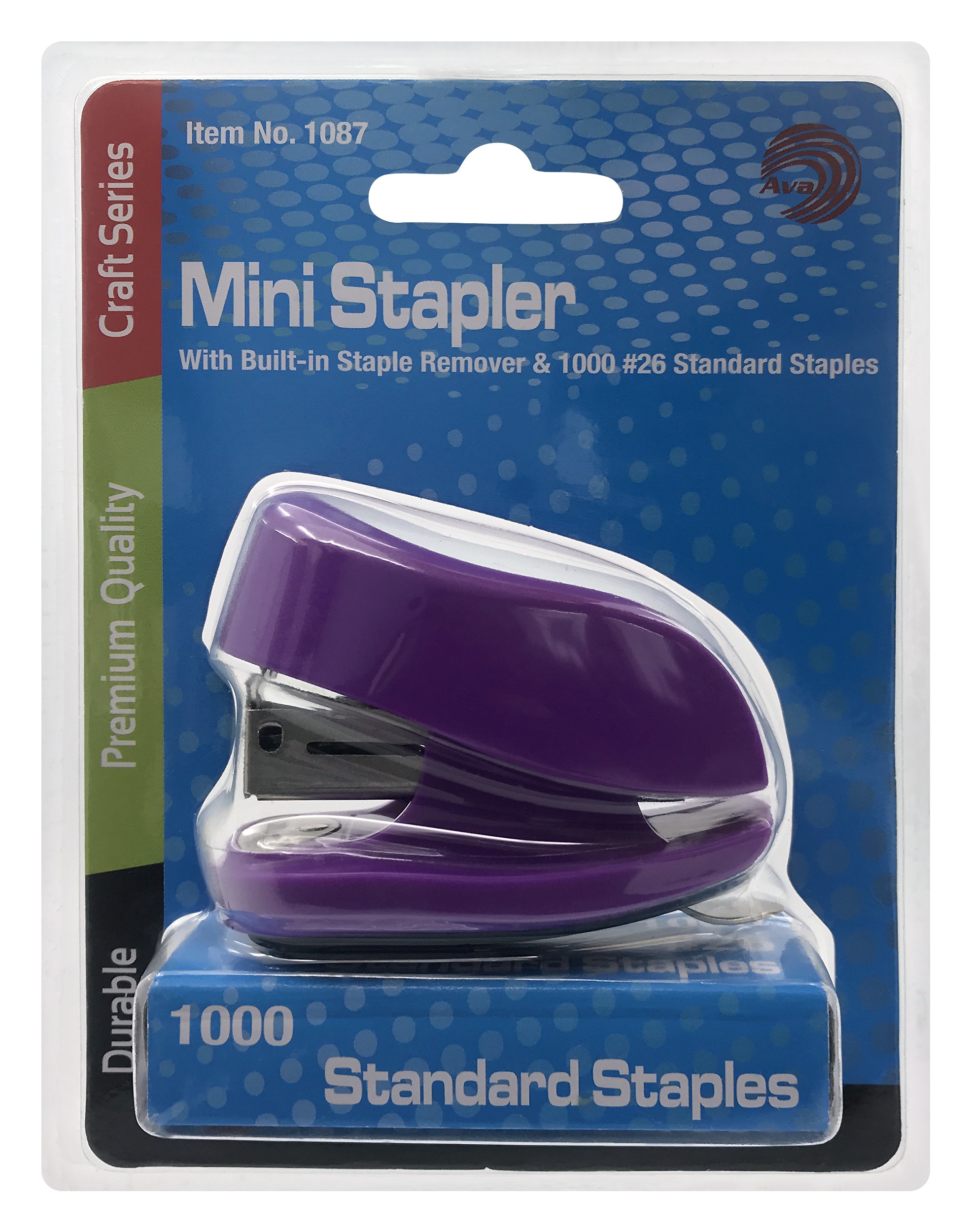 Avantix Mini Stapler with Builtin Staple Remover & 1000 Standard Staples Set